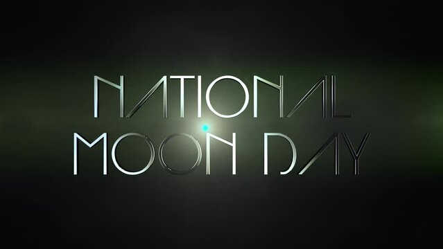 National Moon Day with light effect in space, motion abstract futuristic, cosmos and sci-fi style background