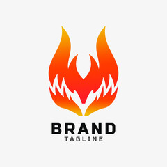 Fox and fire logo design