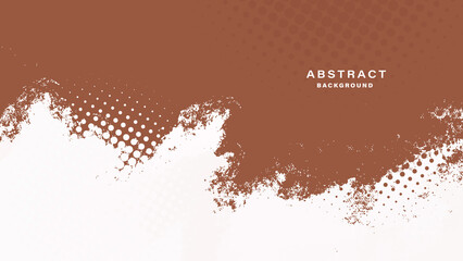 Brown and white abstract grunge background with halftone style.