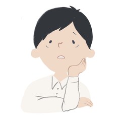 頬杖をついて考え事をする男性_鬱_五月病