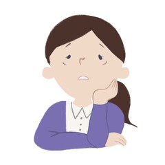 頬杖をついて考え事をする女性_鬱_五月病