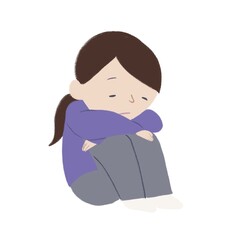 体育座りをして落ち込む女性_鬱_五月病