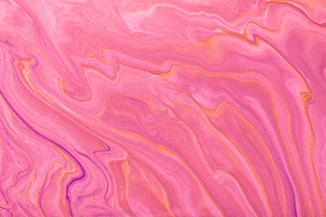 Abstract fluid art background dark pink and purple colors. Liquid marble. Acrylic painting with lilac gradient