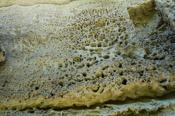 Caves of the city of Tepe-Kermen in Bakhchisarai. Crimea. Russia. Crimean mountains.