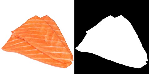 3D rendering illustration of salmon sashimi