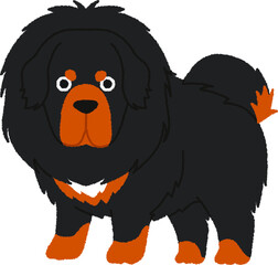 チベタン・マスティフの犬イラスト