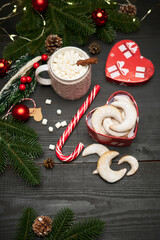 Heart shaped Gift box full of Traditional German or Austrian Vanillekipferl vanilla kipferl cookies