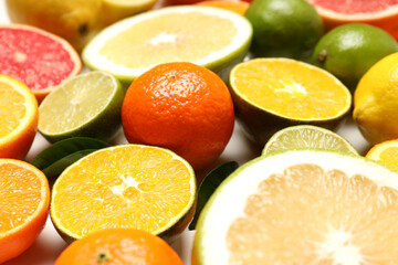 Citrus fruits, close up and selective focus