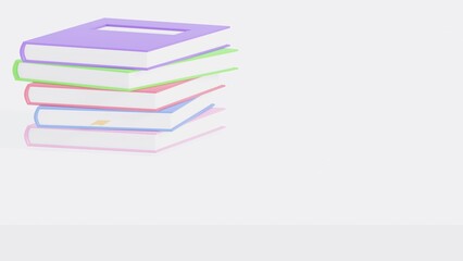 background.3d illustration of colorful books