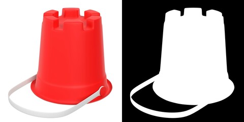 3D rendering illustration of a sand tower bucket