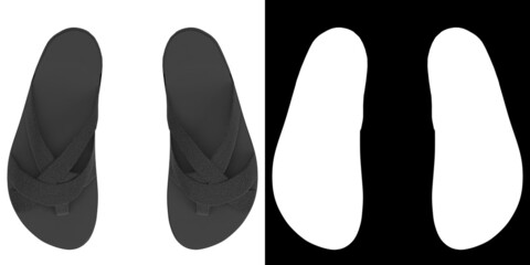 3D rendering illustration of sandals
