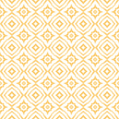 Striped hand drawn pattern. Yellow symmetrical