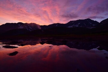 夜明けの北アルプス 立山連峰