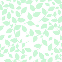 Seamless pattern with plant elements. Spring  summer pattern with branches and leaves.