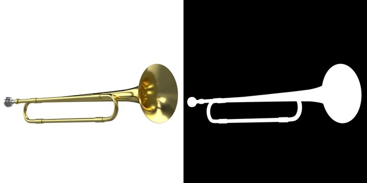 3D Rendering Illustration Of A School Band Toy Trumpet