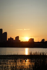 Fototapeta premium sunset over the city