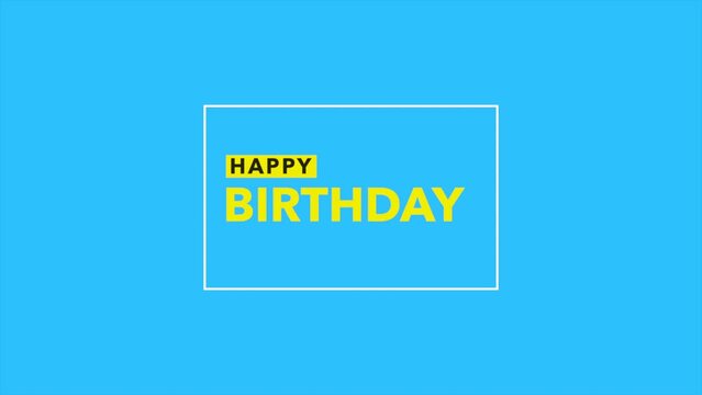 Happy Birthday on blue fashion color, holidays and party style background