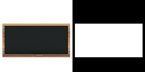 3D rendering illustration of a school classroom chalkboard