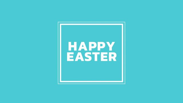 Happy Easter with blue fashion color, motion holidays and promo style background
