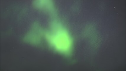 Beautiful Green Northern Light or Aurora in the night sky