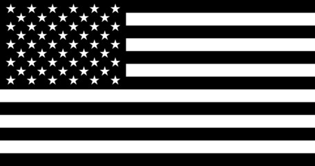 Obraz premium Original and simple United State of America flag in black and white colors and Proportion Correctly USA