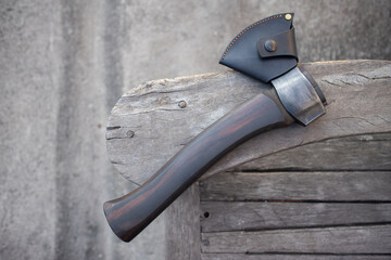 carving axe on table