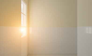 Modern bathroom including bath and sink. 3D rendering.