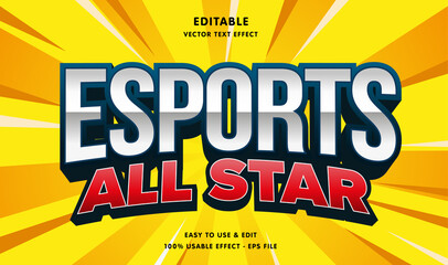 editable e sports vector text effect with modern style design, usable for logo or company campaign 