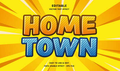 editable home town vector text effect with modern style design, usable for logo or company campaign 