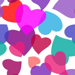 Colorful heart seamless pattern background. 