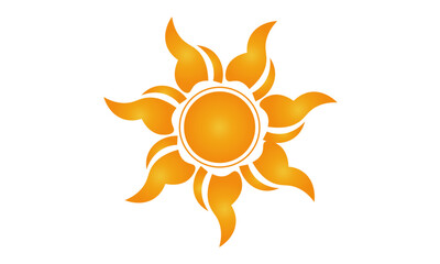 Sun icon. Yellow sun star icon. Summer, Sunlight, Nature, Sky. Vector illustration isolated design