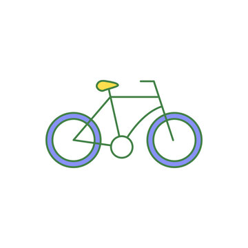 Bicycle, green transportation icon in color icon, isolated on white background 