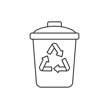 Recycle bin icon line style icon, style isolated on white background