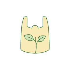 Reuse plastic bag icon  in color icon, isolated on white background 