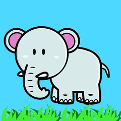 Elephant cute cartoon illustration for children