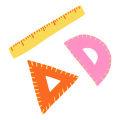 Geometry kit vector illustration in flat color design