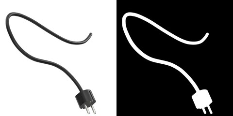 3D rendering illustration of a schuko power plug