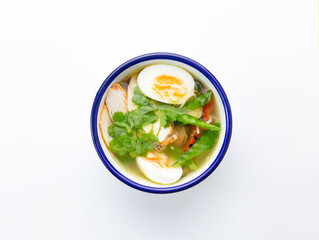 Traditional chicken and egg soup.