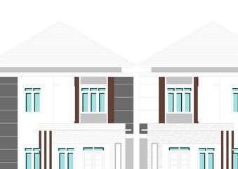 two-story house facade design drawing