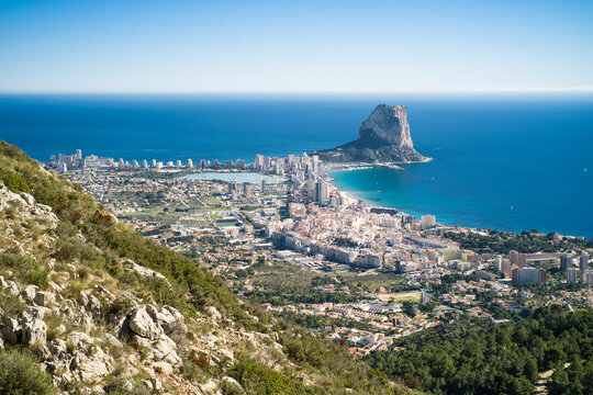 view of Calpe and the surrounding area from the Olta mountain 