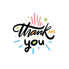 Obraz premium Thank You typography lettering text. Motivational positive phrase.