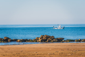 Panorama of Mediterranean Sea from Donnalucata, Scicli, Ragusa, Sicily, Italy, Europe