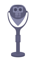 Tower viewer semi flat color vector object. Tourist attraction. Full body item on white. Observation deck visit. Viewing device simple cartoon style illustration for web graphic design and animation