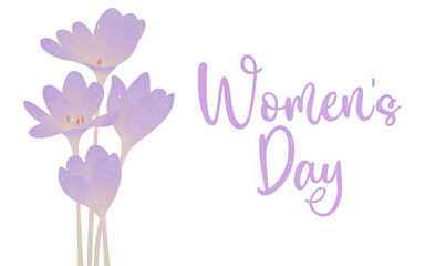 International Women's Day. Greeting card for International Women's Day. Vector Illustration.