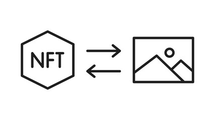 NFT coin. Non Fungible Token. Blockchain technology.