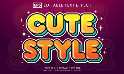 Cute style editable text effect