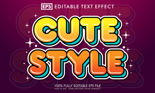 Cute style editable text effect