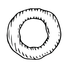 Donut vector illustration, hand drawing doodle