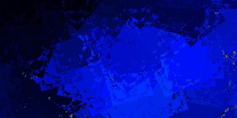 Dark BLUE vector background with triangles.