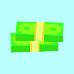 Cash Cartoon Flat Vector Illustration